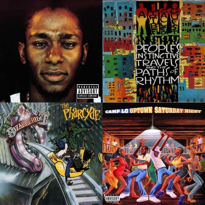 Album covers by A Tribe called Quest, Mos Def, The Pharcyde & Camp Lo 