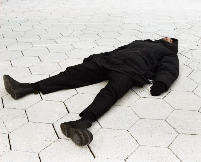 Batu lying on the floor 