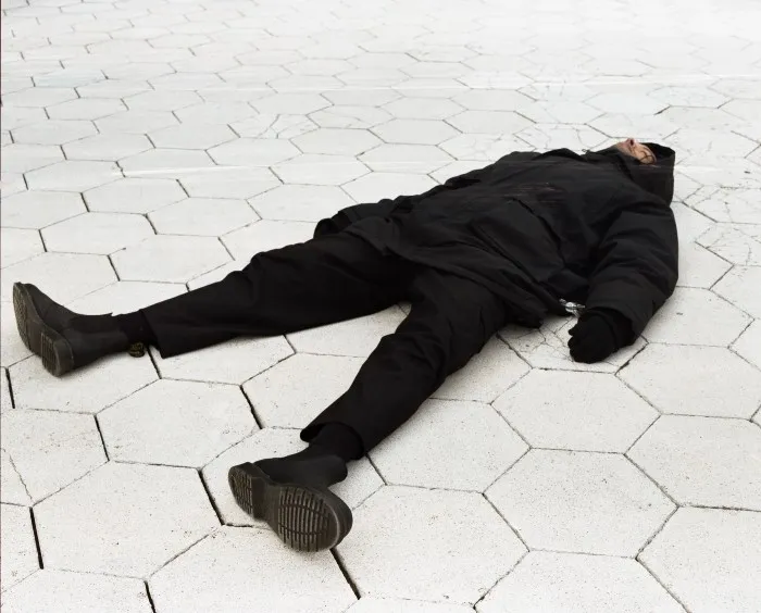 Batu lying on the floor 