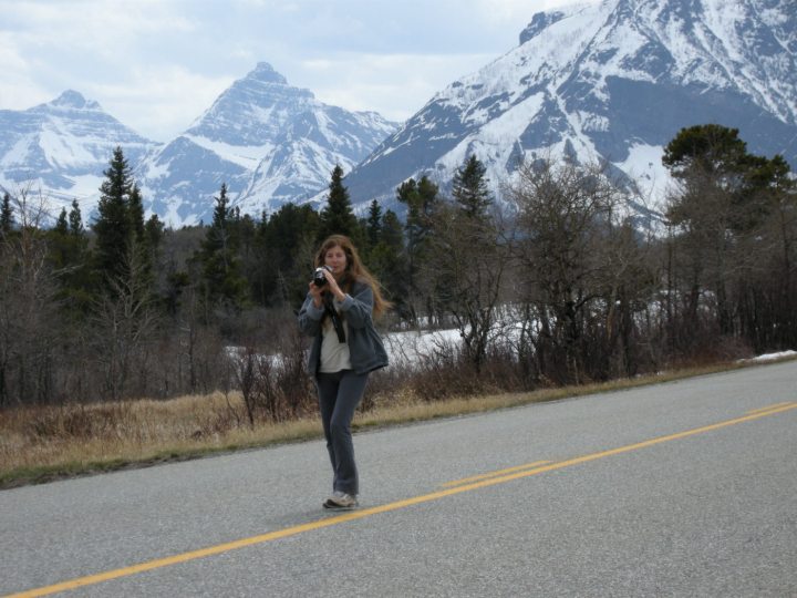 Maggi Payne at Glacier National Park, May 2008. Photo by Brian Reinbolt