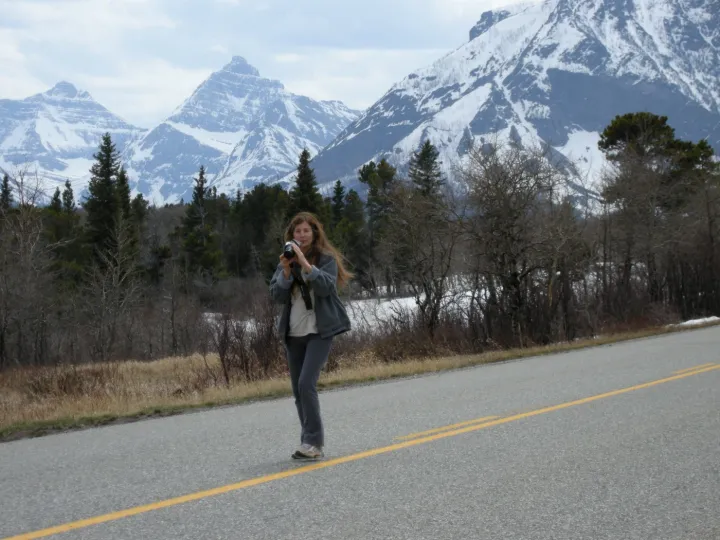 Maggi Payne at Glacier National Park, May 2008. Photo by Brian Reinbolt